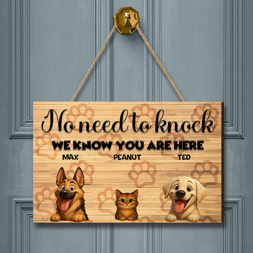 Personalized We Know You're Here Wood Sign