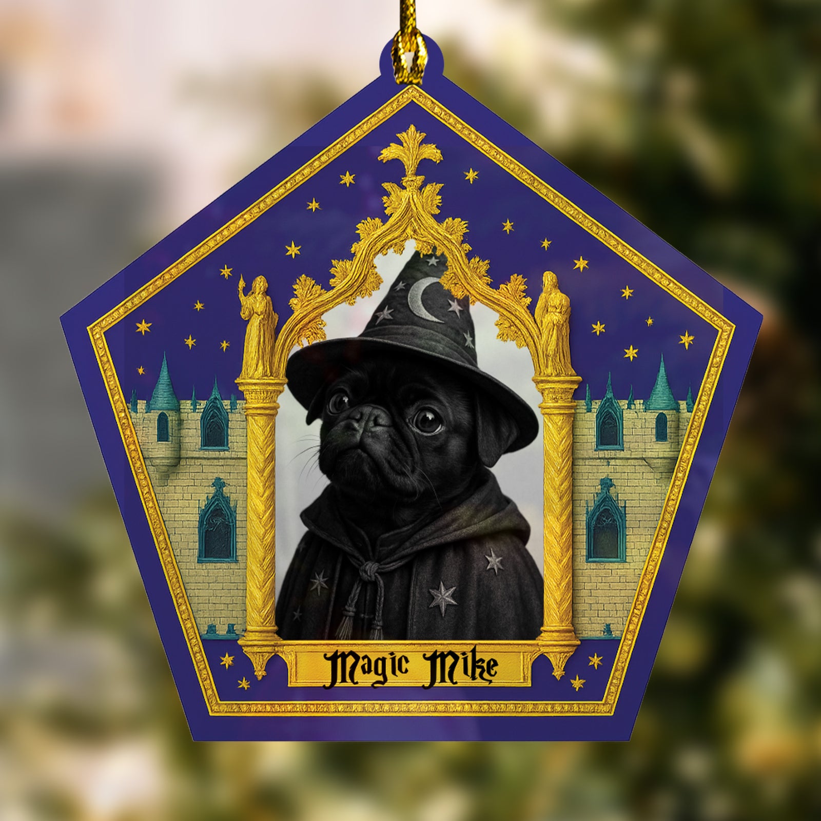 Personalized Wizard Ornament - Personalized Chocolate Card Ornament