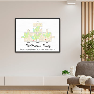 Family Pizzle Canvas - Location Canvas - LoveOnPrints Location Canvas - Personalized Puzzle/Location Canvas