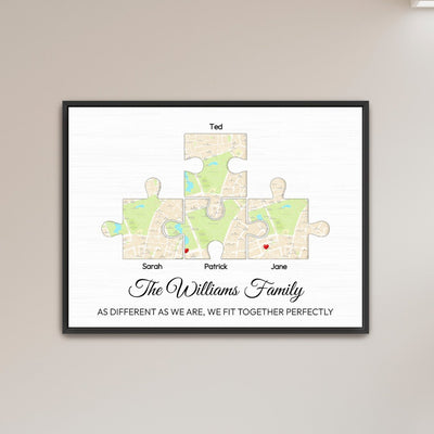 Family Pizzle Canvas - Location Canvas - LoveOnPrints Location Canvas - Personalized Puzzle/Location Canvas