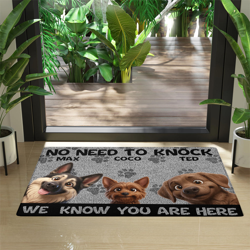 Personalized No Need To Knock Illustrated Doormat