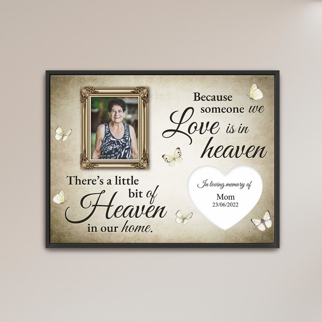 Heaven Memorial Canvas - Upload Photo - LoveOnPrints Memorial Canvas - Personalized Memorial Canvas