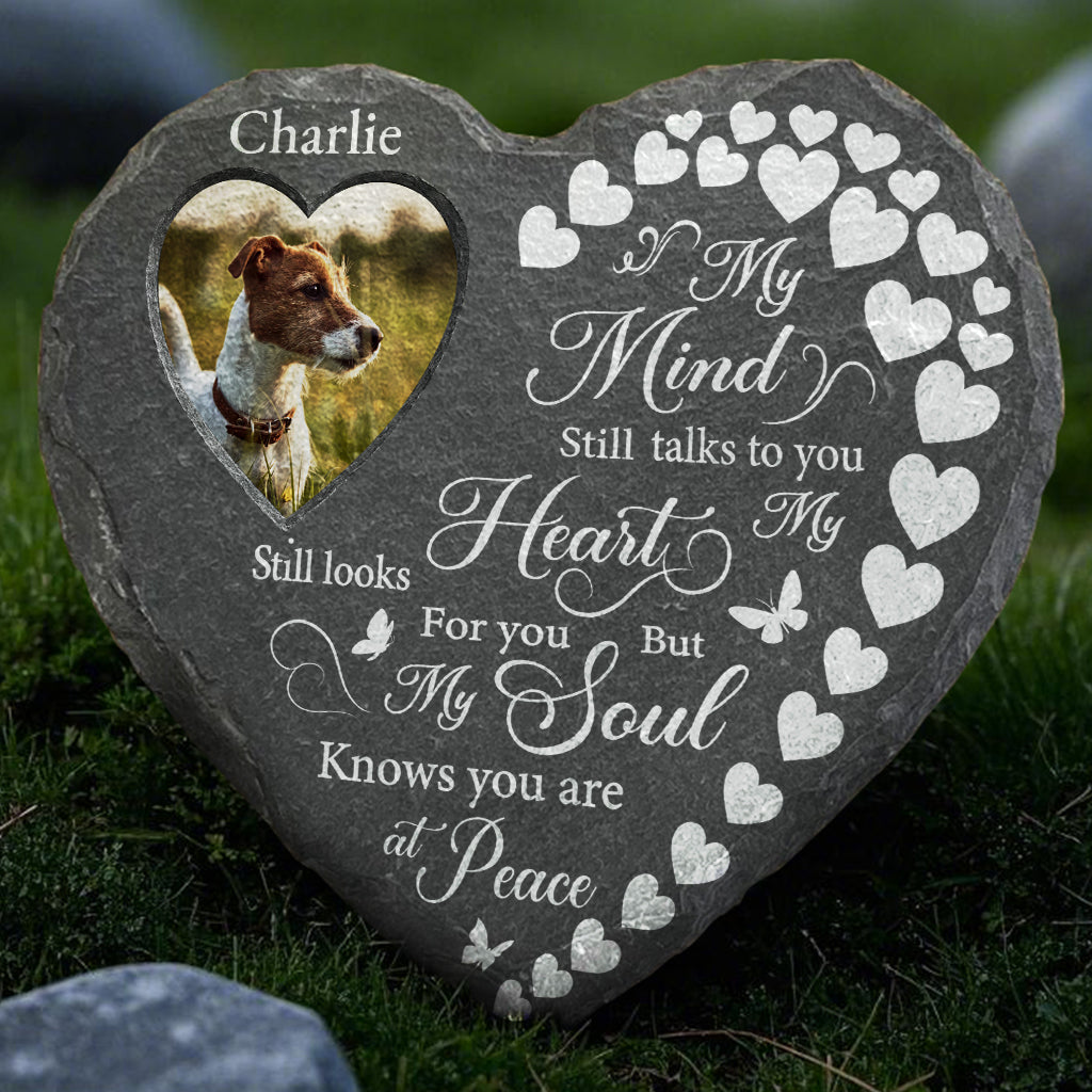 Personalized Dog Photo Memorial Garden Stone Heart