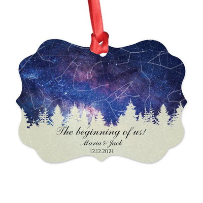 Star Map Ornament - The beginning of us - Christmas Ornament