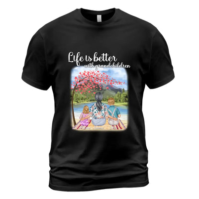 Personalized Grandma T-Shirt - Life is better with grandchildren T-Shirt - Mom T-Shirt