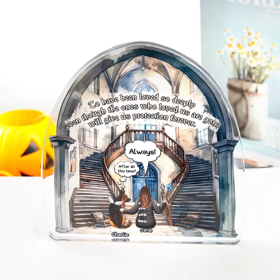 Personalisierte Zauberer-Acryltafel - Zauberer und Haustiere