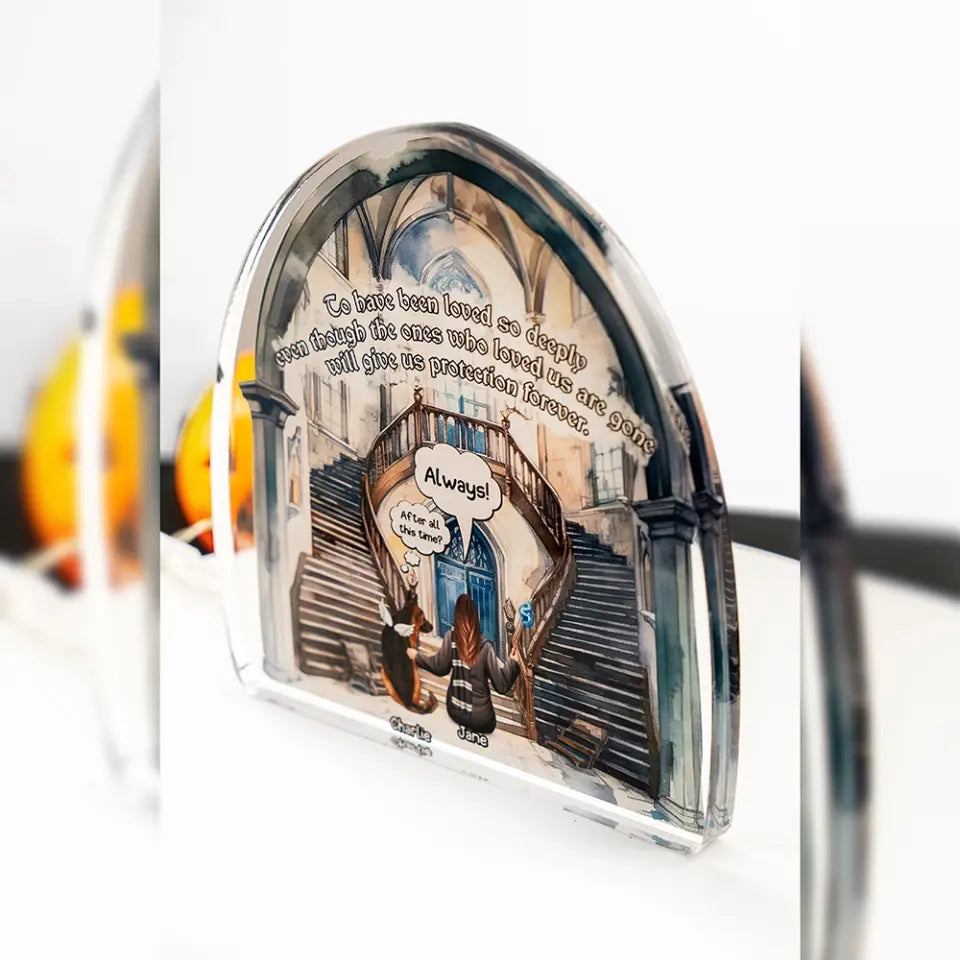 Personalisierte Zauberer-Acryltafel - Zauberer und Haustiere