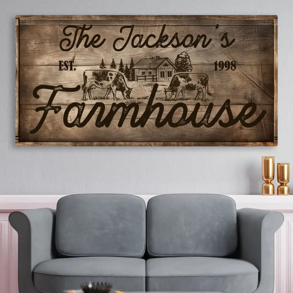 Large Personalized Farmhouse Canvas - Family Name Canvas – LoveOnPrints