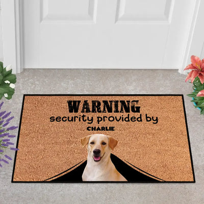 Personalized Pets Doormat - Up to 6 Pets 
- Decorative Mat - Upload Photo - Warning