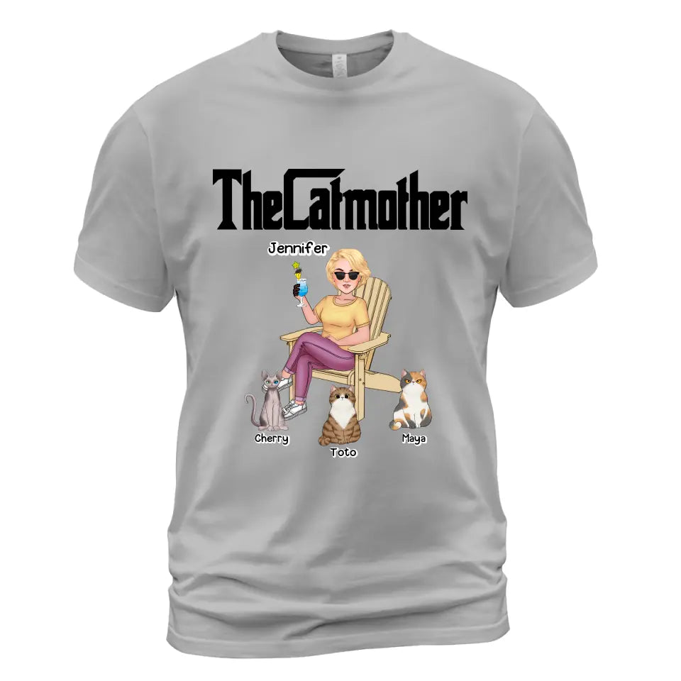 The Catmother T-Shirt - Up to 8 Cats - Gift for Cat Owner - Personalized Shirt