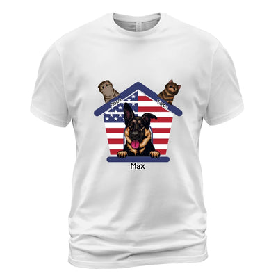 Personalized USA Pets Shirt - Dog House Pet Shirt 
- Up to 6 Pets - Personalized T-Shirt