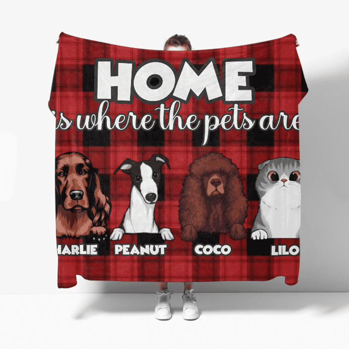 Personalized Pet Lover Blanket – “Warning: This Blanket May Contain Pet Hair and Pure Happiness” – Custom Dog &amp; Cat Sherpa Blanket