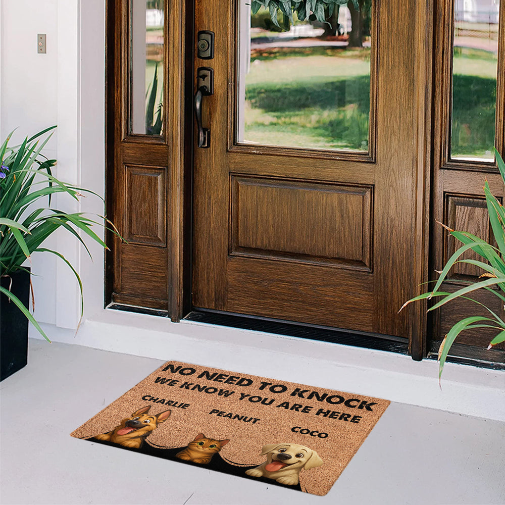 Personalized Peeking Pets Doormat