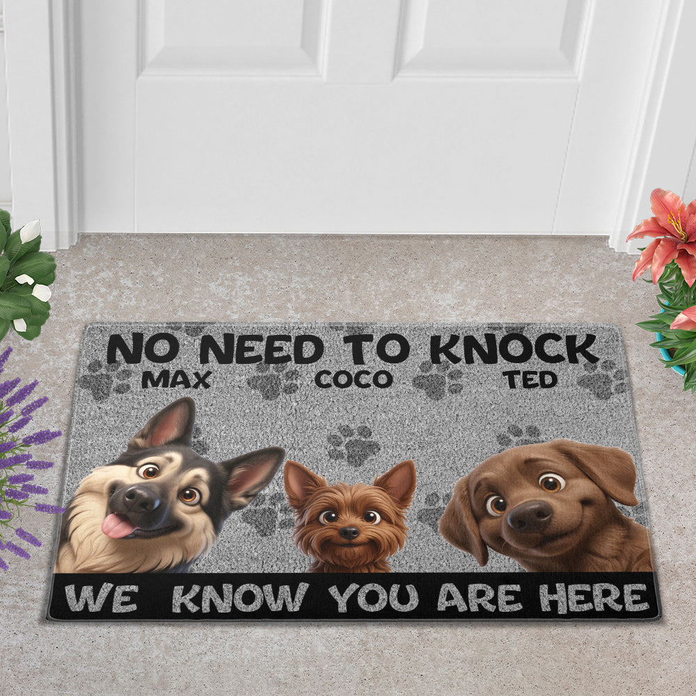 Personalized No Need To Knock Illustrated Doormat
