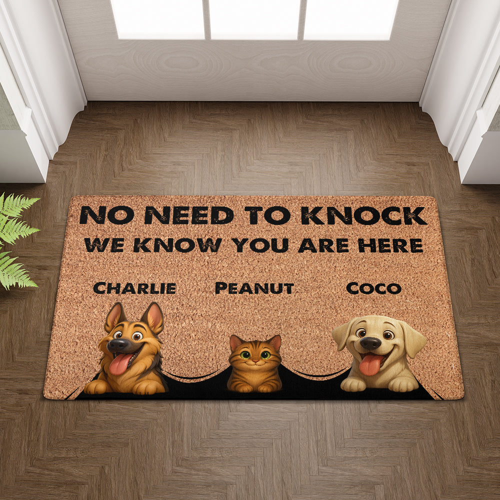 Personalized Peeking Pets Doormat