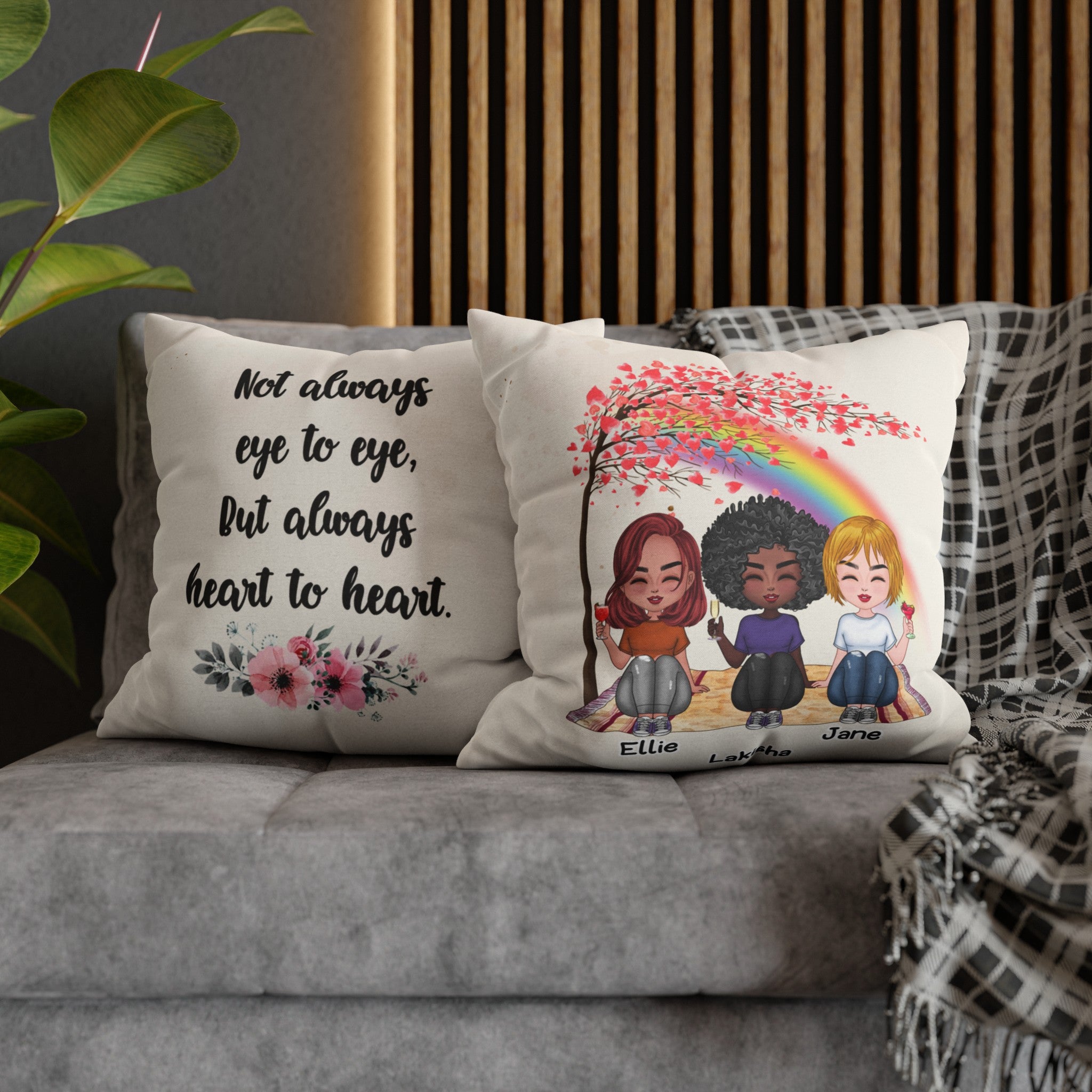 Personalized Siblings Pillow Case Up to 5 Sisters Best Friends Pil LoveOnPrints