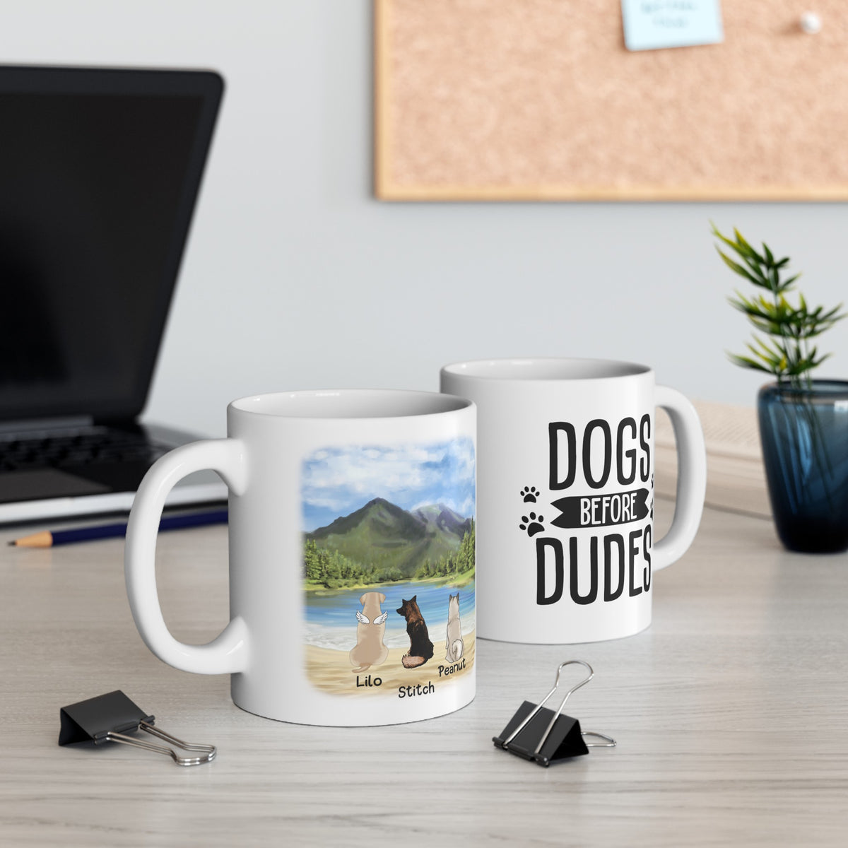 Personalisierte Hundetasse - Personalisierte Hunde-Gedenktasse - Bis zu 5 Hunde 