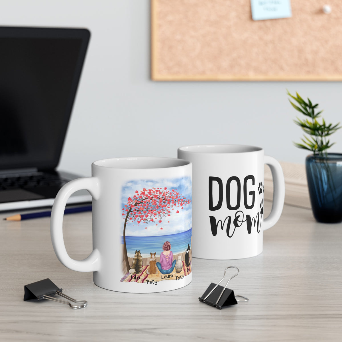 Tasse für Hunde-/Katzenmama – personalisierte Tasse für Hunde-/Katzenmama – bis zu 4 Haustiere 
