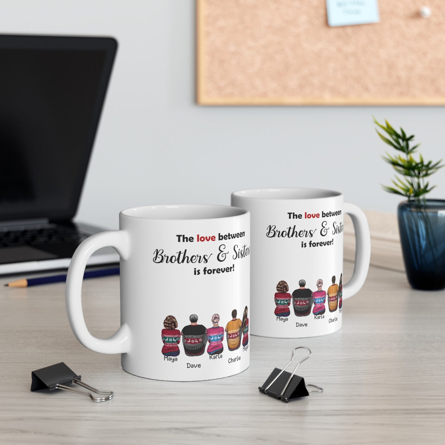 Family Mug - Personalized Siblings Mug - Up to 9 People - Friends Mug