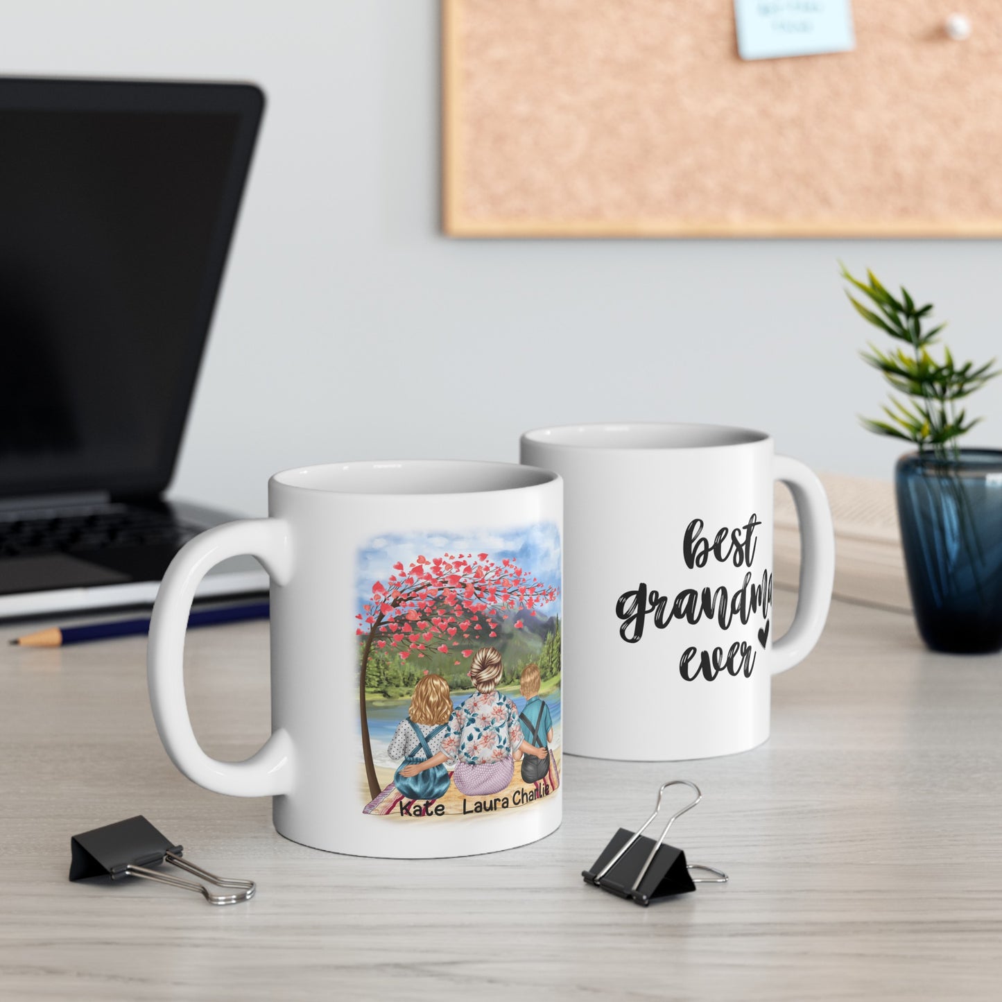 Grandma With Children Mug - Personalized Mug Up to 6 Children - Grandchildren Mug - Personalized Grandchildren Mug