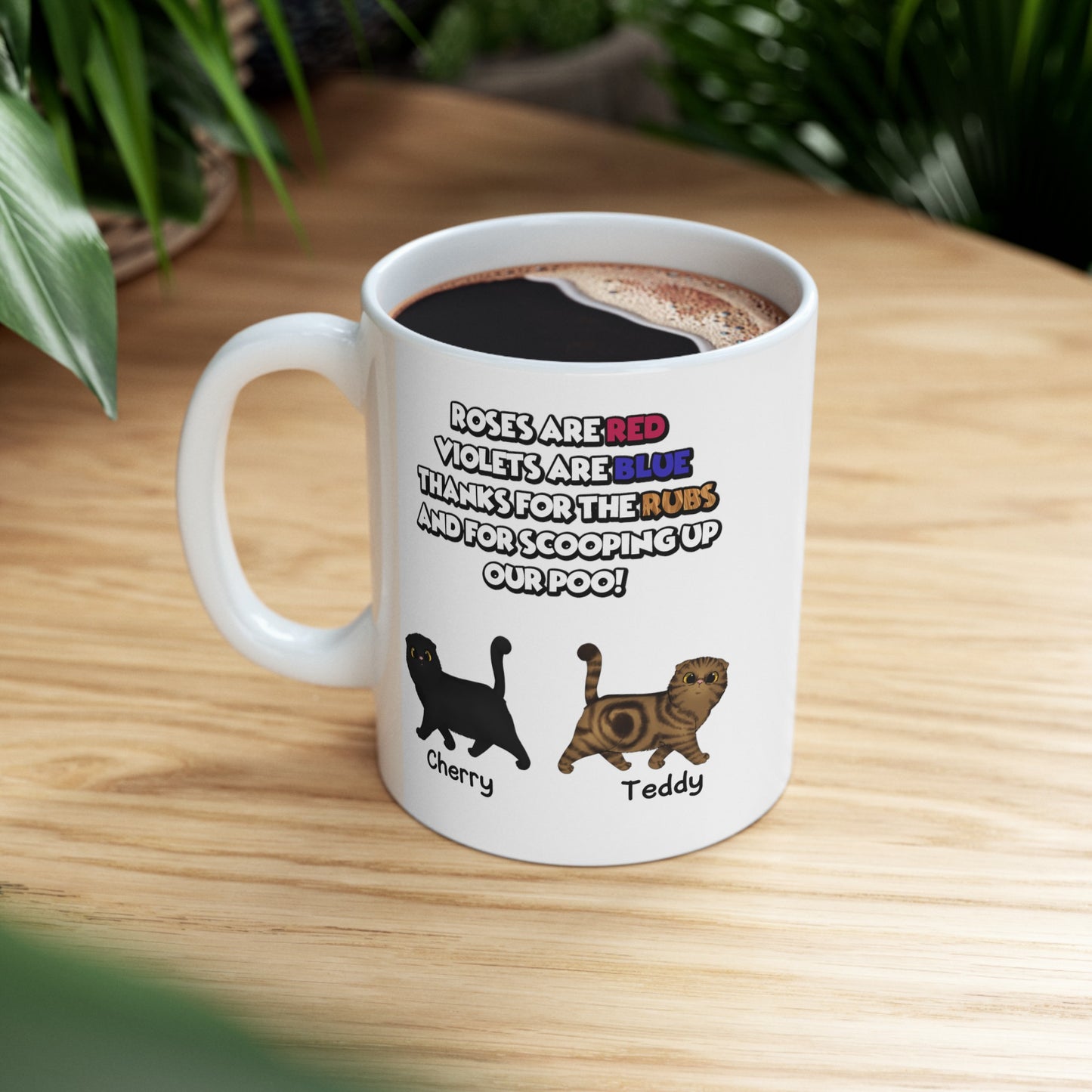 Personalized Funny Cats Mug - Up to 8 Cats - Gift for Cat Parent