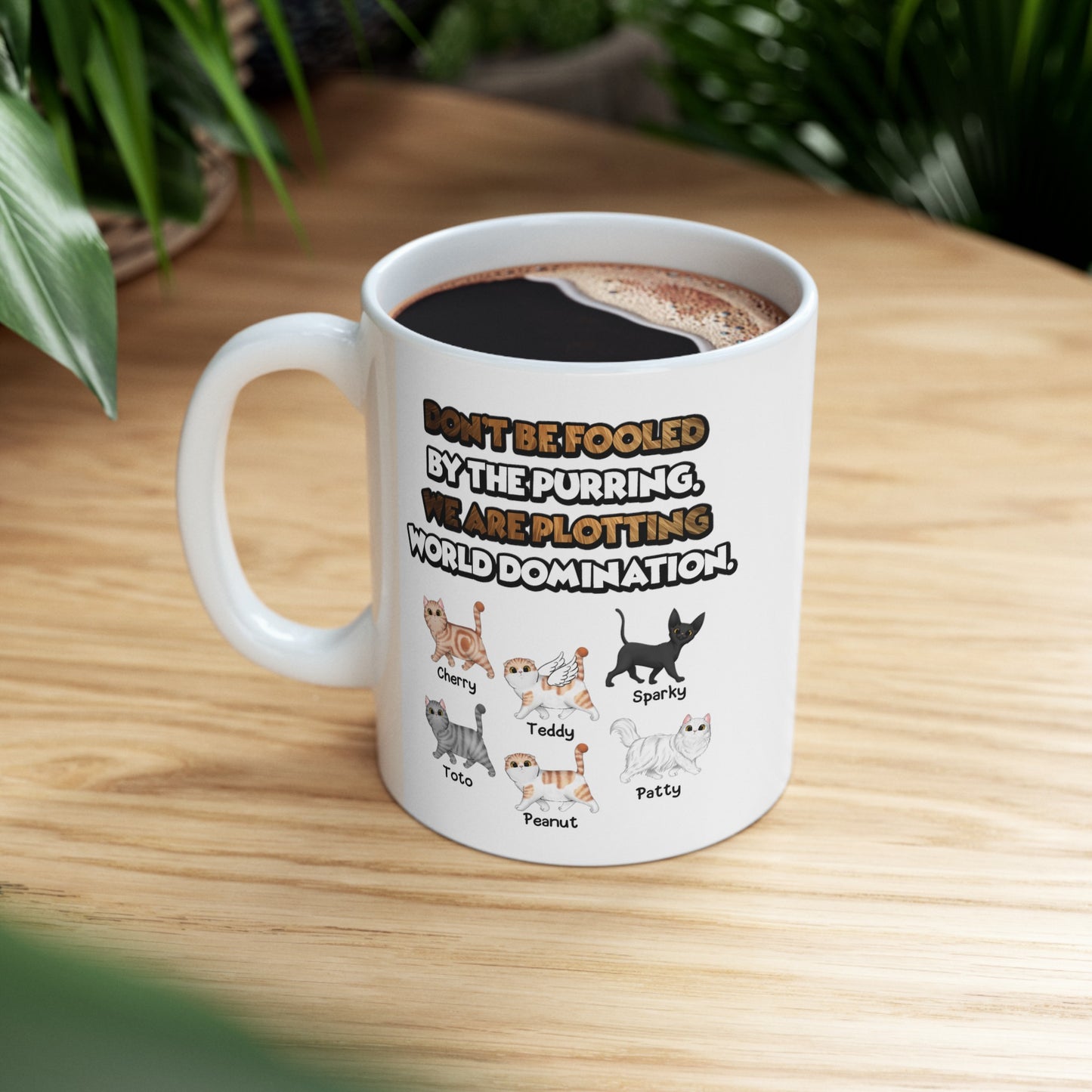 Personalized Funny Cats Mug - Up to 8 Cats - Gift for Cat Parent