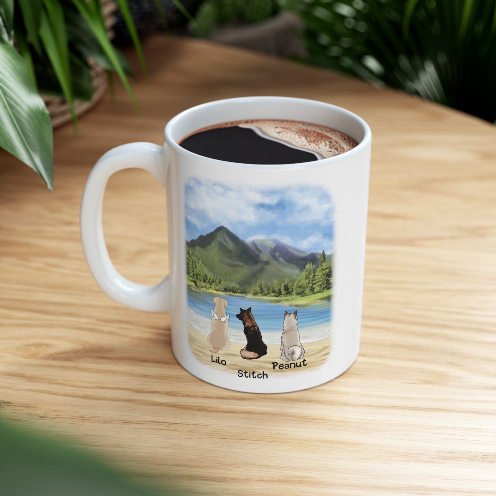 Personalisierte Hundetasse - Personalisierte Hunde-Gedenktasse - Bis zu 5 Hunde 