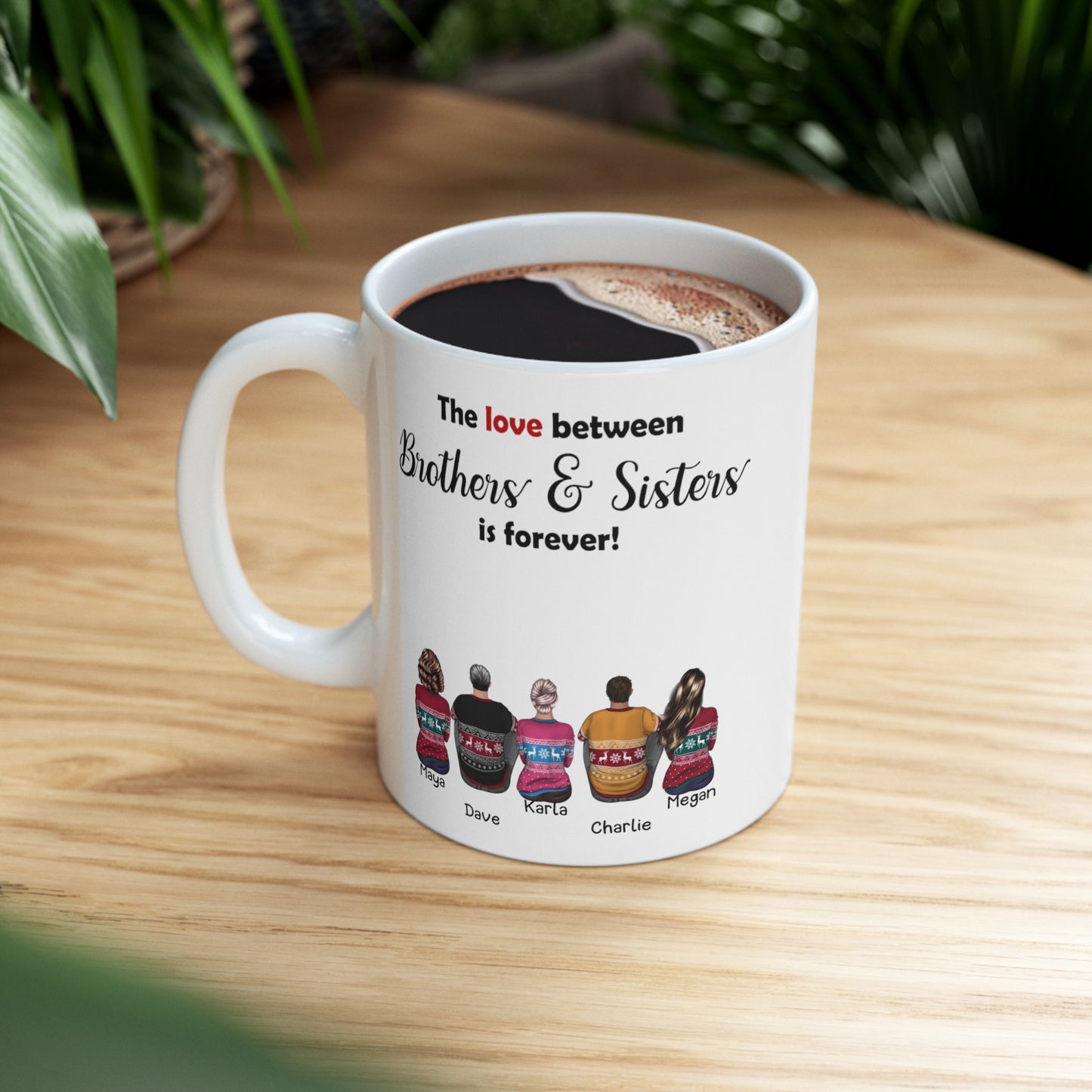 Family Mug - Personalized Siblings Mug - Up to 9 People - Friends Mug