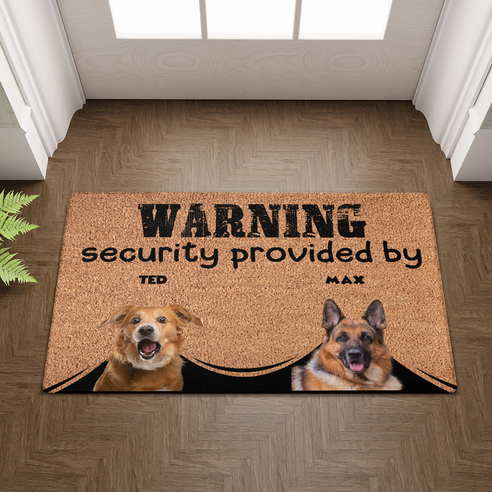 Personalized Pets Doormat - Up to 6 Pets 
- Decorative Mat - Upload Photo - Warning