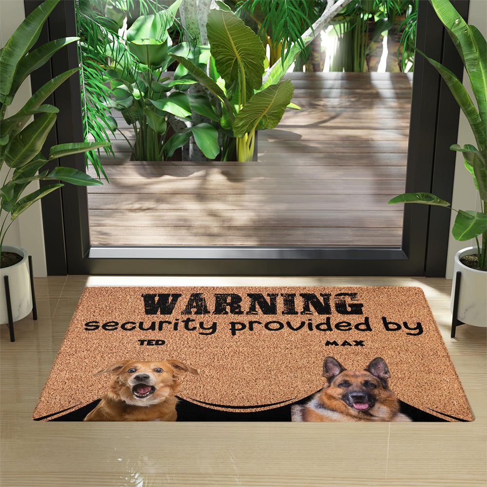 Personalized Pets Doormat - Up to 6 Pets 
- Decorative Mat - Upload Photo - Warning