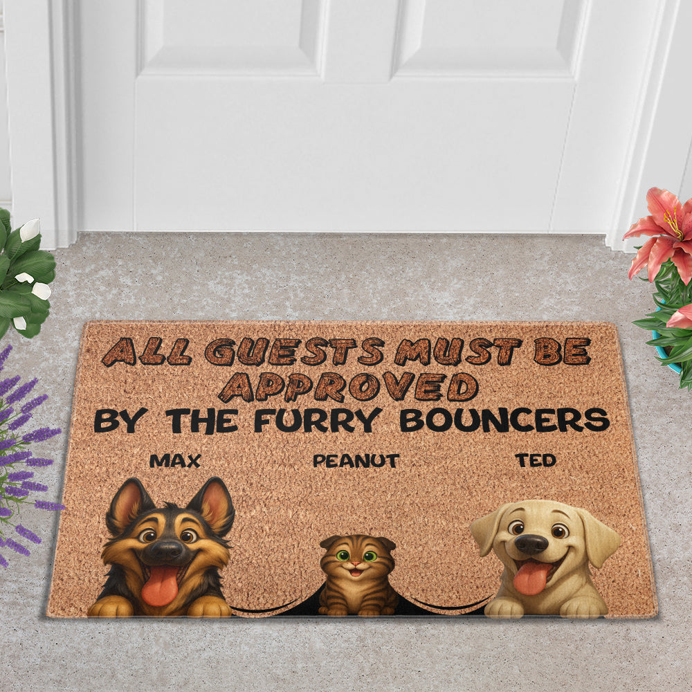 Personalized Dogs Doormat - Up to 6 Pets - Decorative Mat - Custom Doormat V2