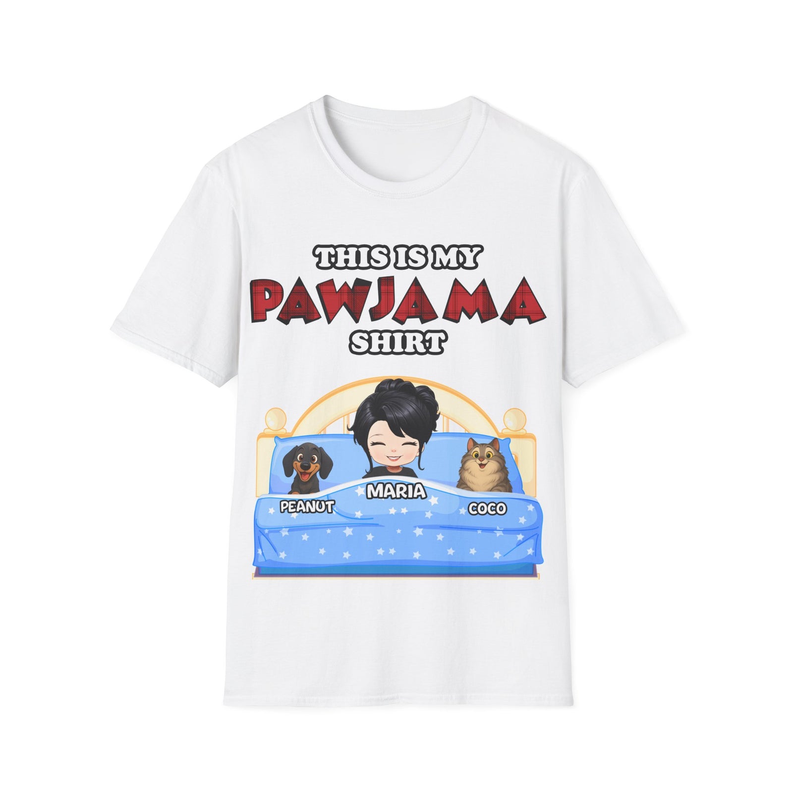 Pawjama T-Shirt - Personalized Sleep T-Shirt - Up to 6 Pets