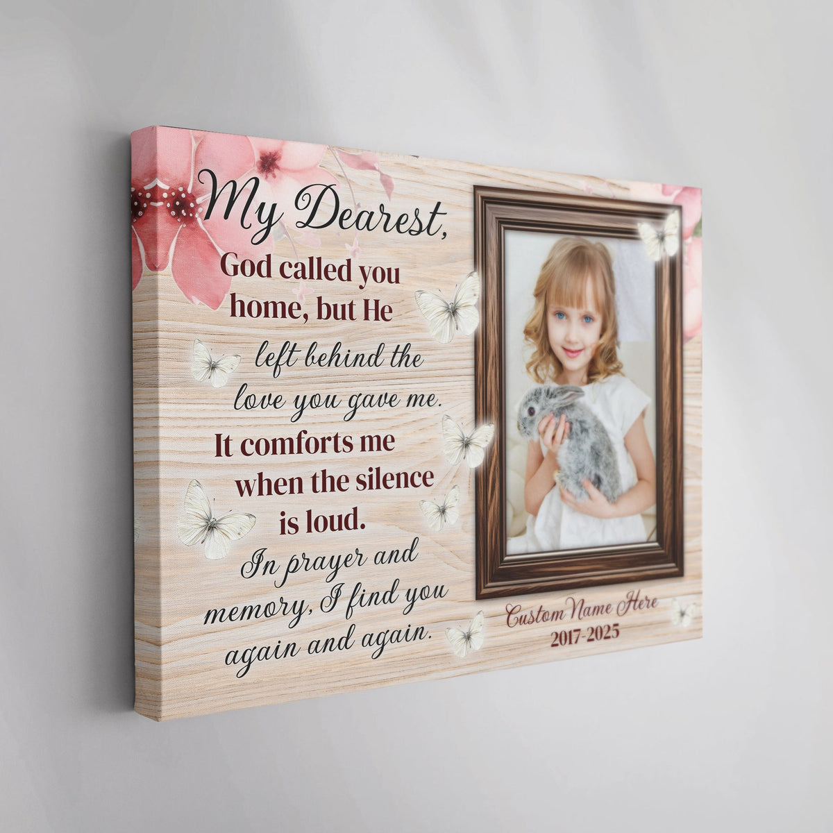 Personalized Memorial Canvas – In Loving Memory Photo Gift with Name & Date