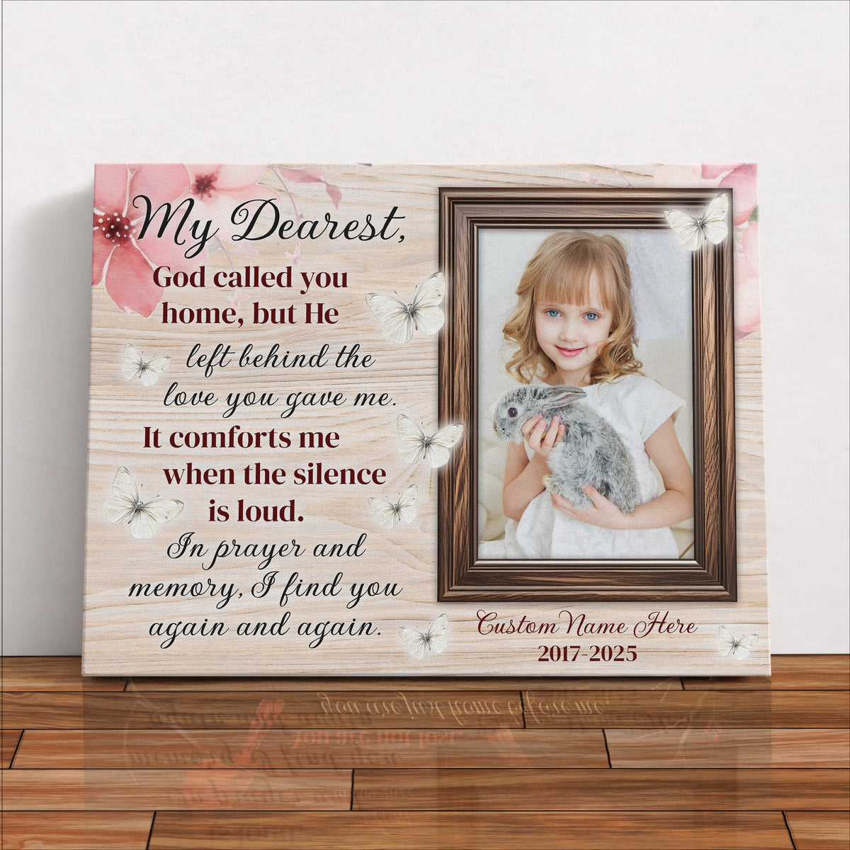 Personalized Memorial Canvas – In Loving Memory Photo Gift with Name & Date