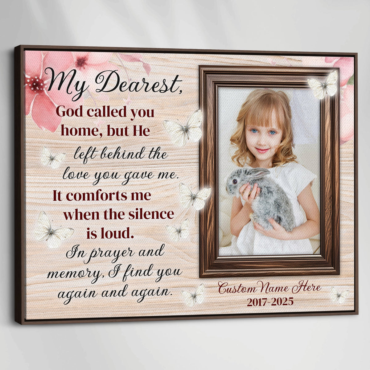 Personalized Memorial Canvas – In Loving Memory Photo Gift with Name & Date