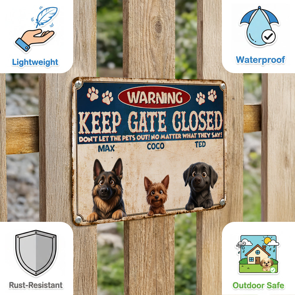 Personalized Pet Escape Artists Metal Sign