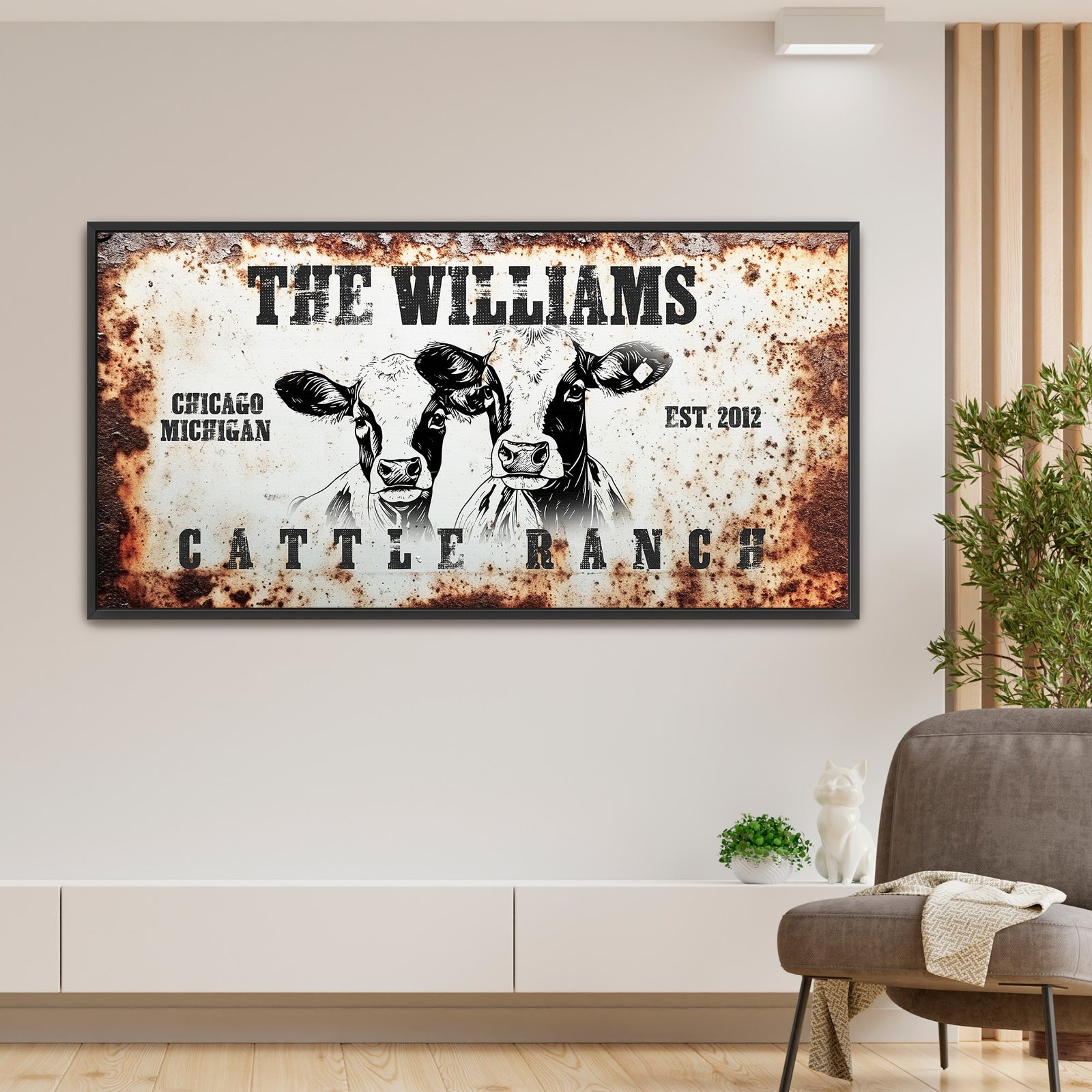 Cattle Ranch Personalized Canvas - Family Name Canvas - Personalized Home Decor