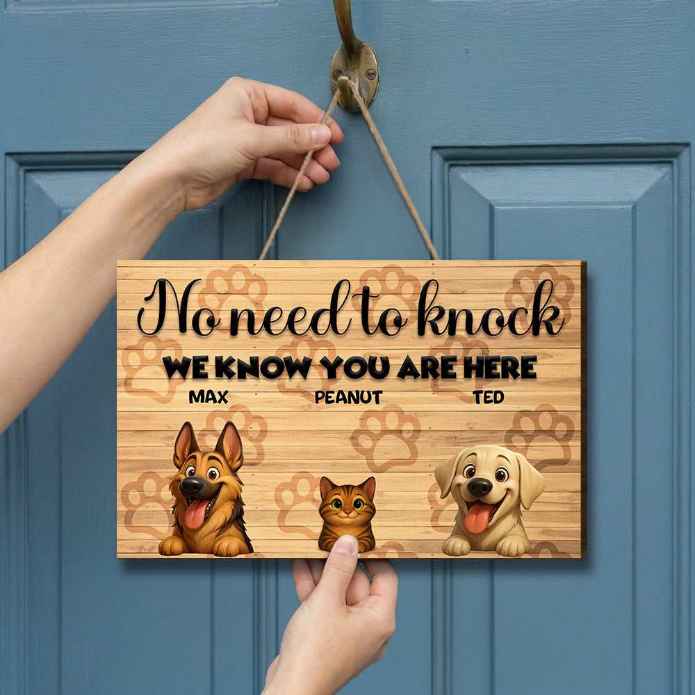 Personalized We Know You're Here Wood Sign