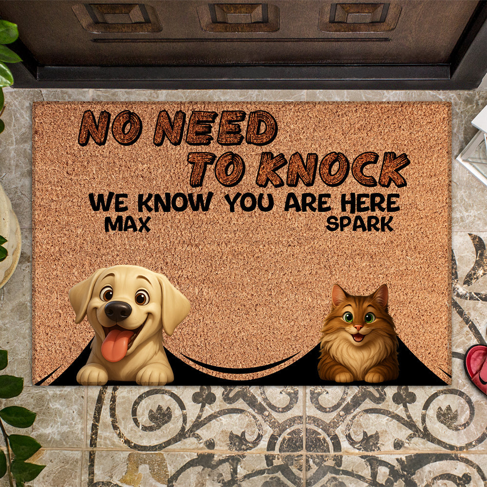 Personalized Peeking Pets Doormat