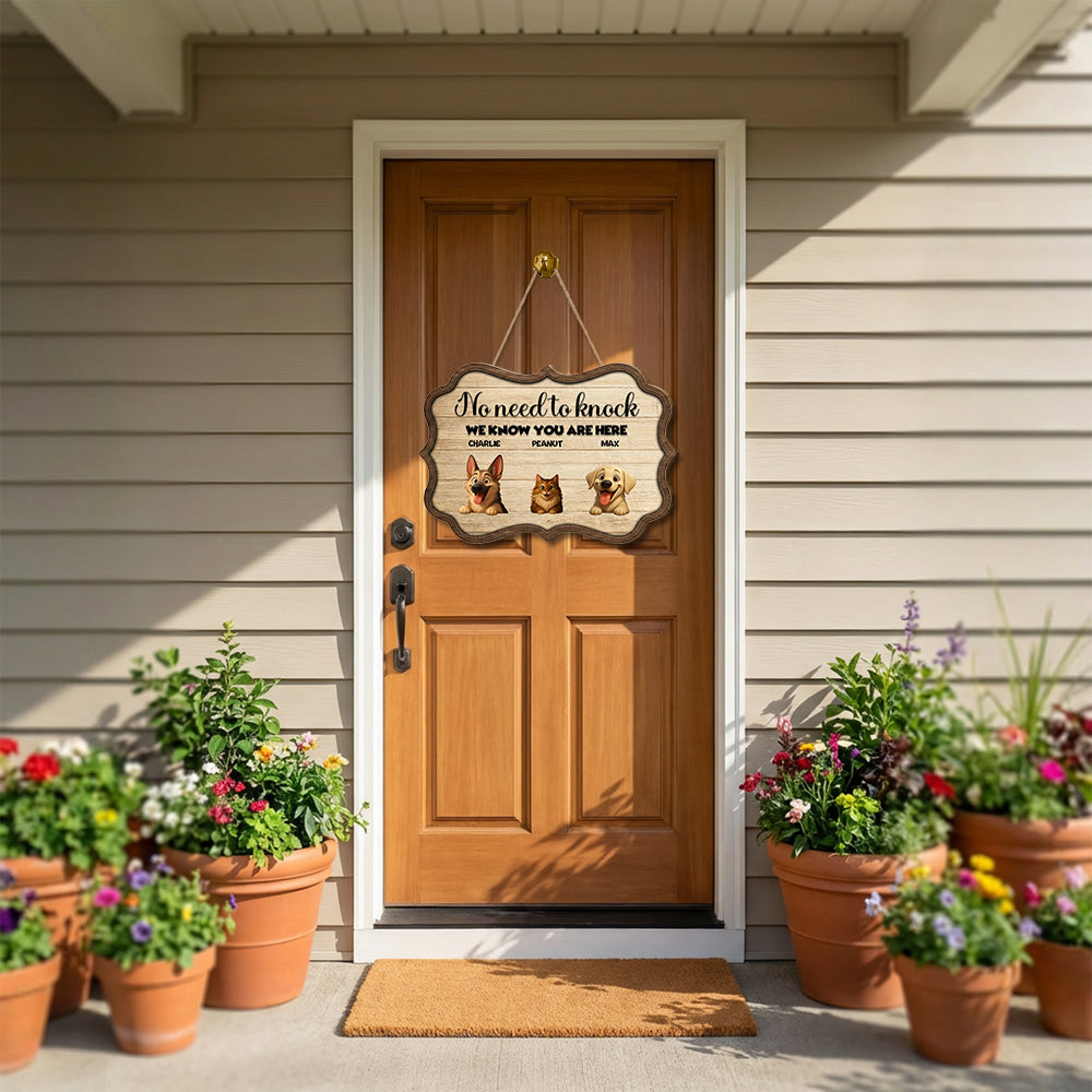 Personalized Peeking Pets Wood Sign