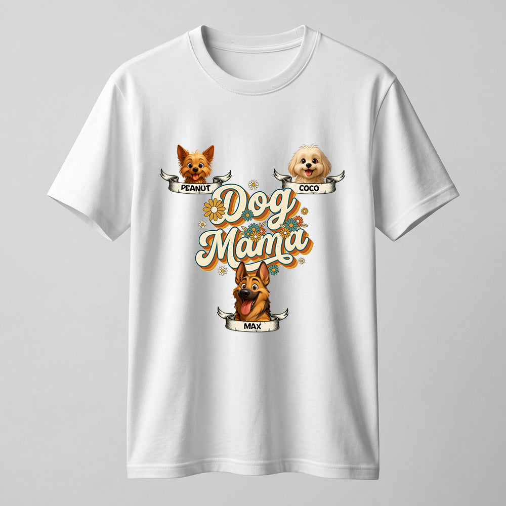Personalized Dog Mama Pet Portraits T-shirt