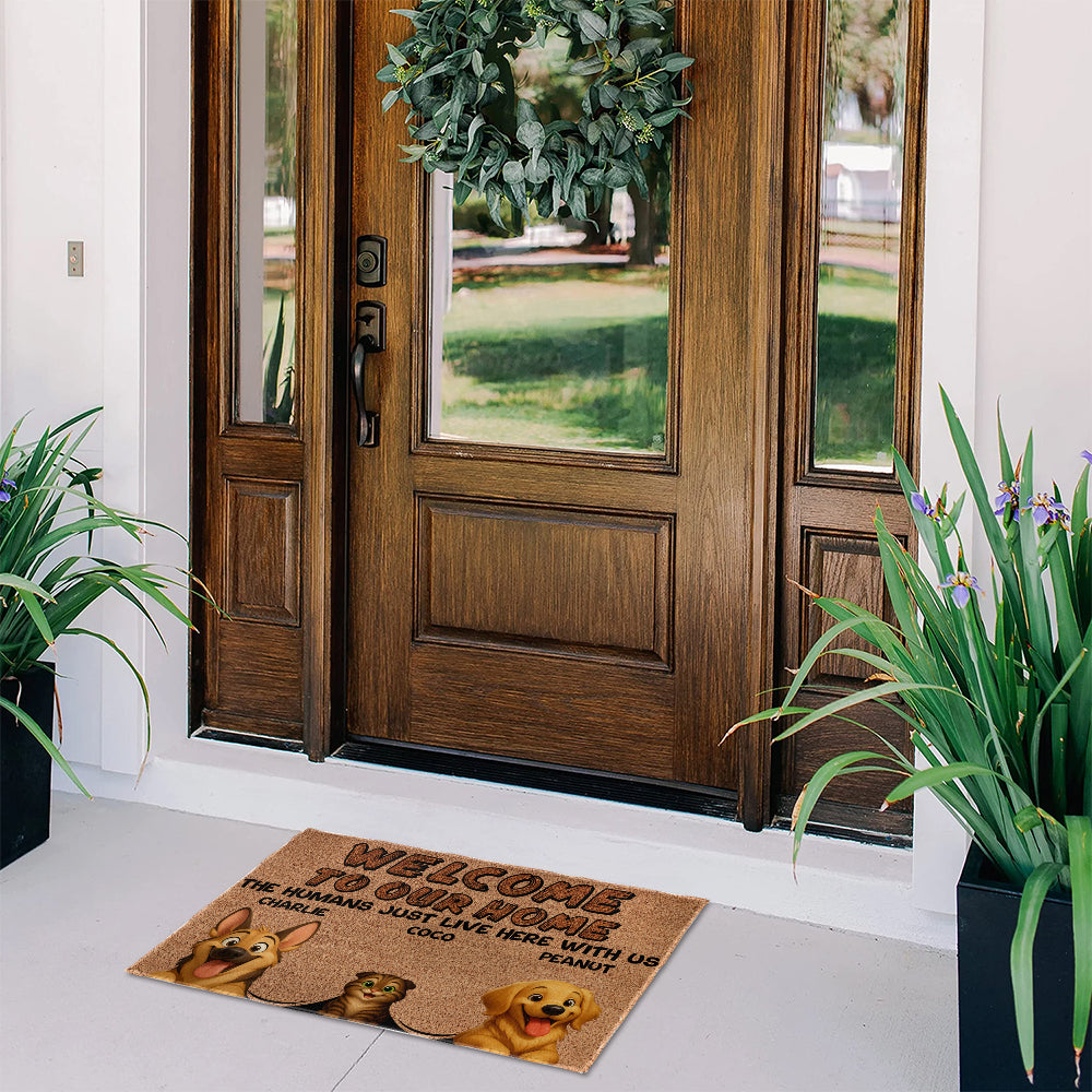Personalized Dogs Doormat - Up to 6 Pets - Decorative Mat - Custom Doormat V2