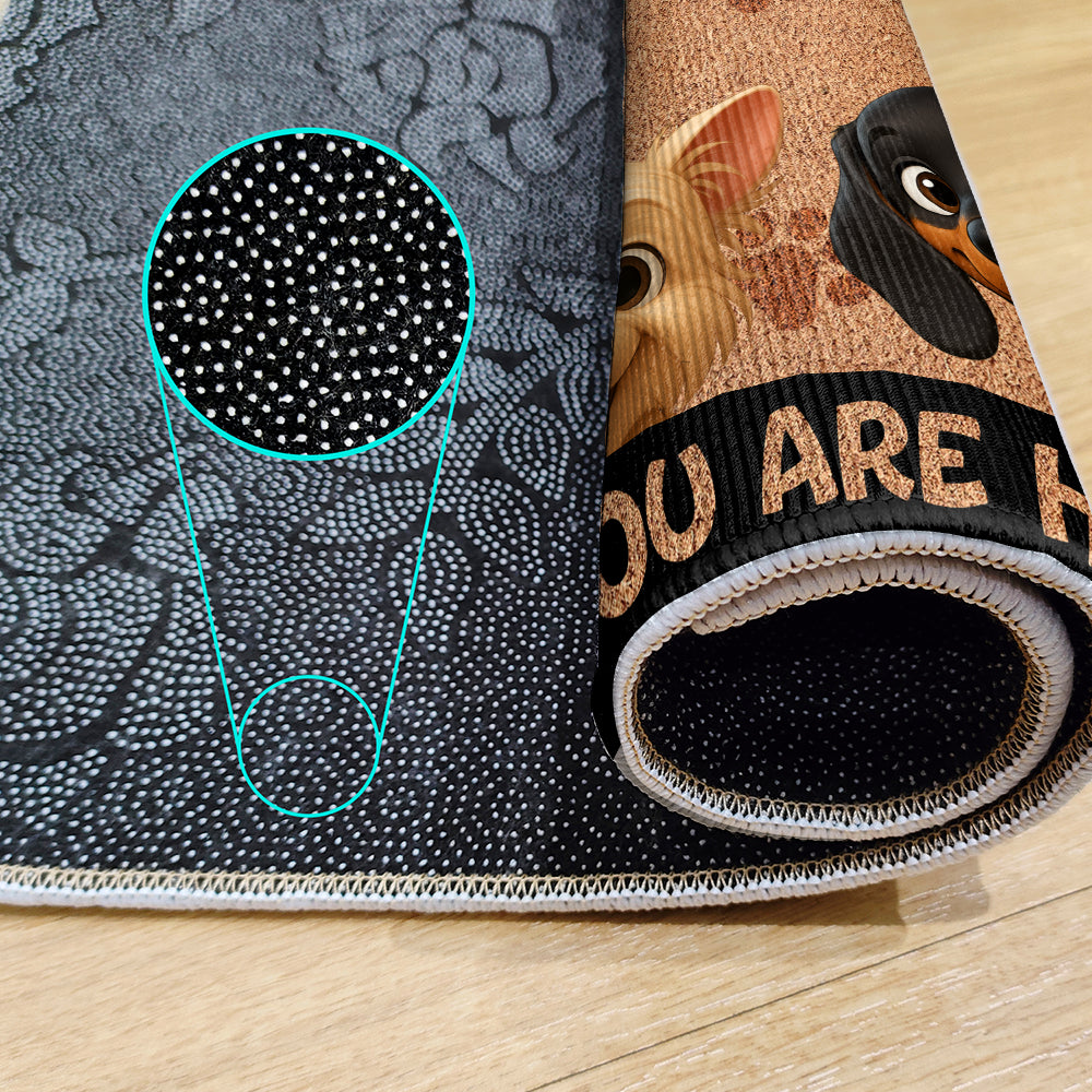 Personalized “No Need to Knock” Doormat – Custom Dog & Cat Doormat with Pet Names – Funny Welcome Mat