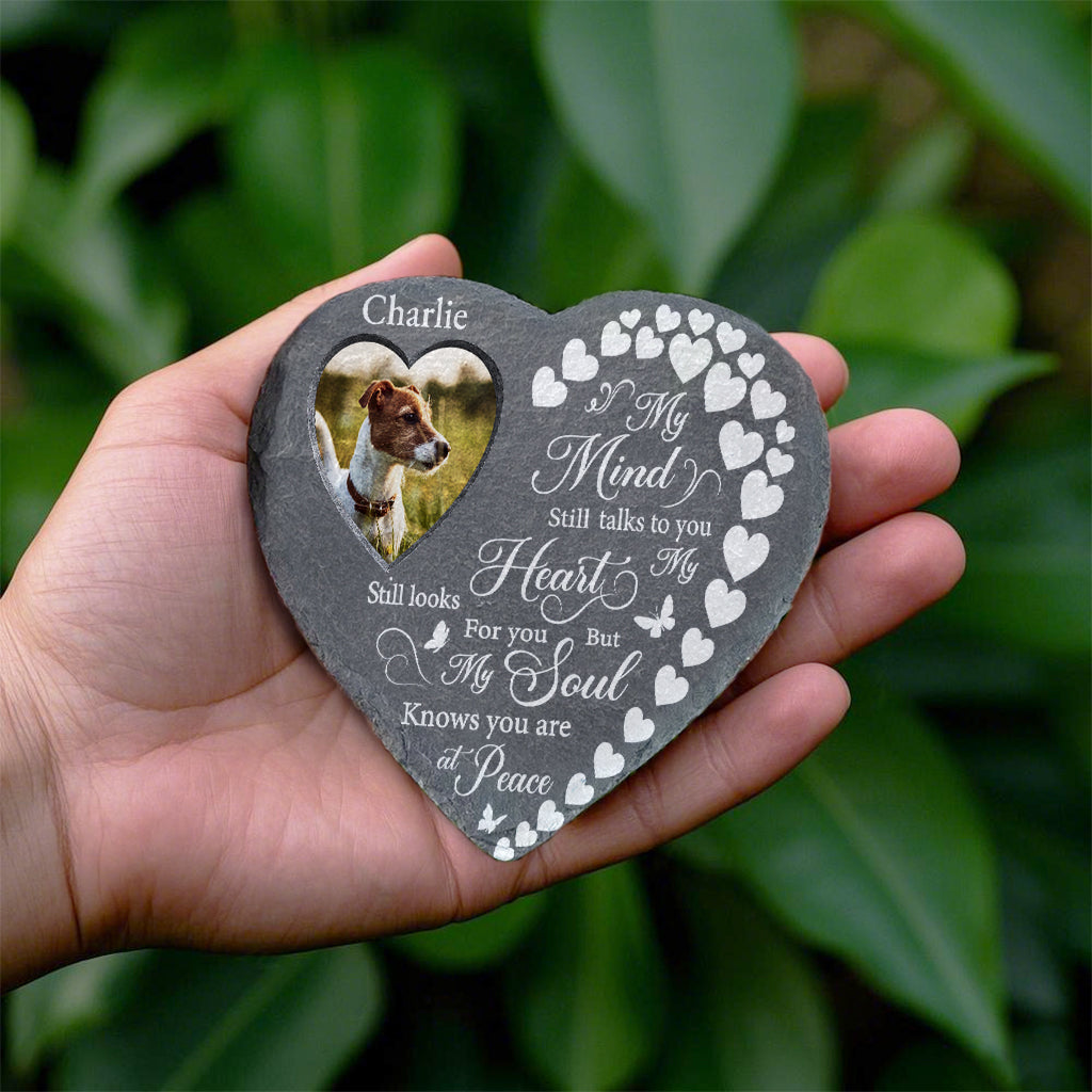 Personalized Dog Photo Memorial Garden Stone Heart