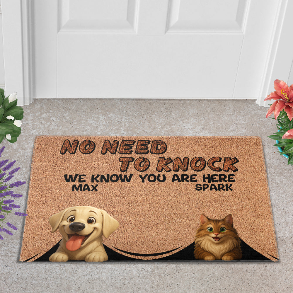 Personalized Peeking Pets Doormat