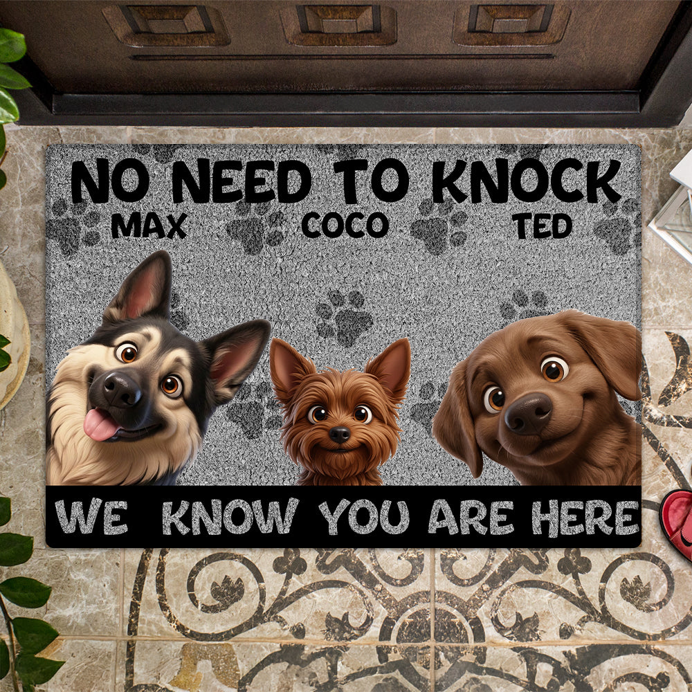 Personalized No Need To Knock Illustrated Doormat