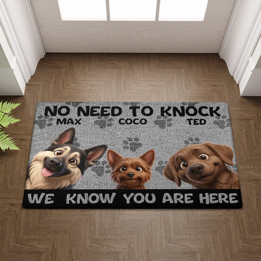 Personalized No Need To Knock Illustrated Doormat