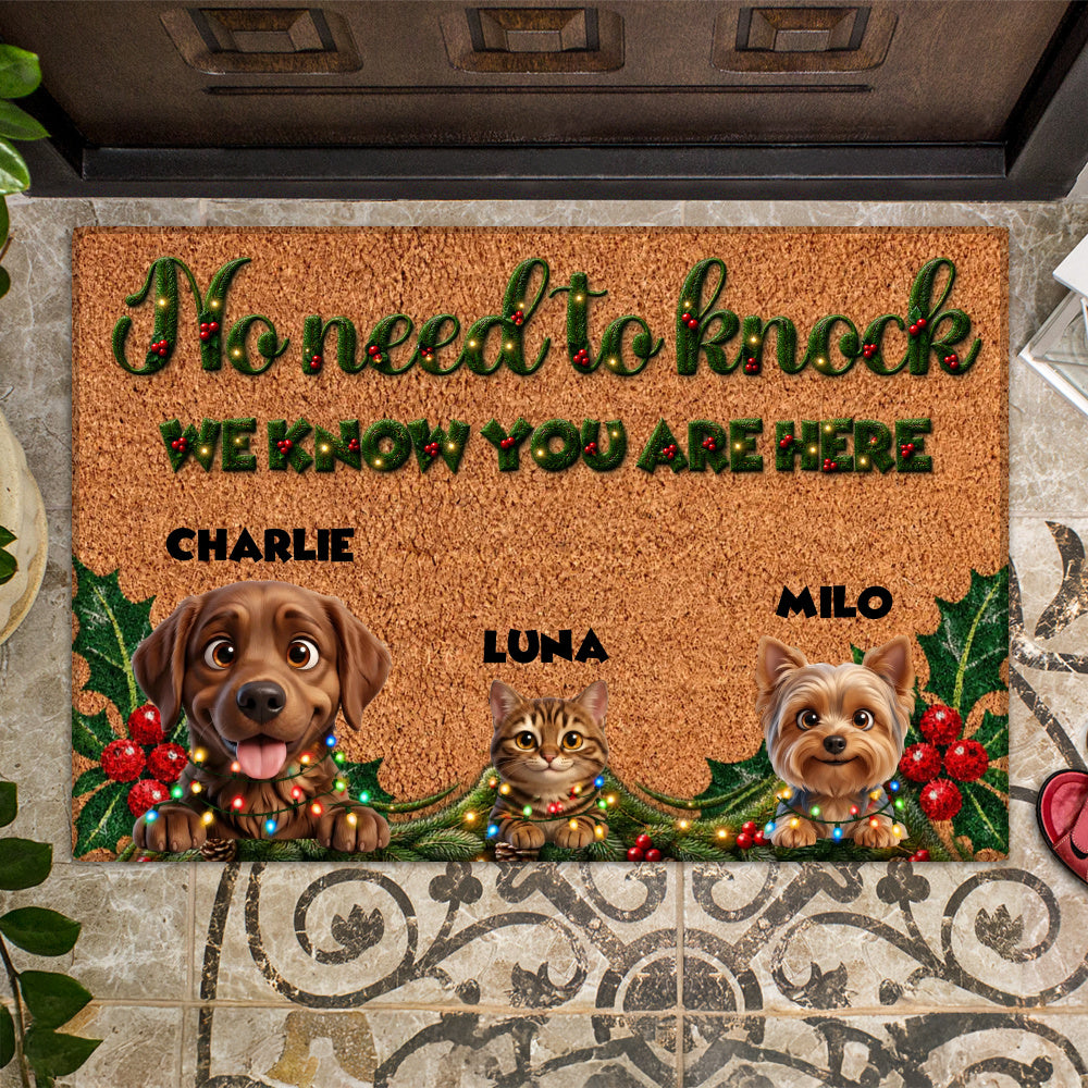 Personalized Pet Doormat – Christmas No Need to Knock – photo 2