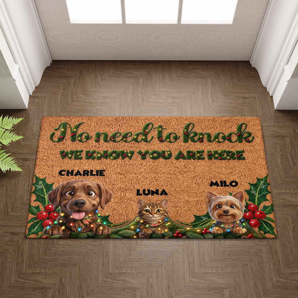 Personalized Pet Doormat – Christmas No Need to Knock – photo 3