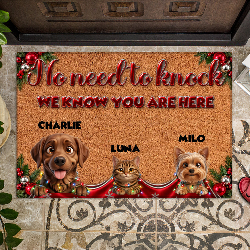 Personalized Pet Doormat – Christmas Lights and Baubles – Foto 2